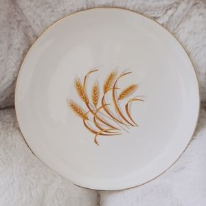 Vintage Golden Wheat 22K Gold Rim Plate 9"